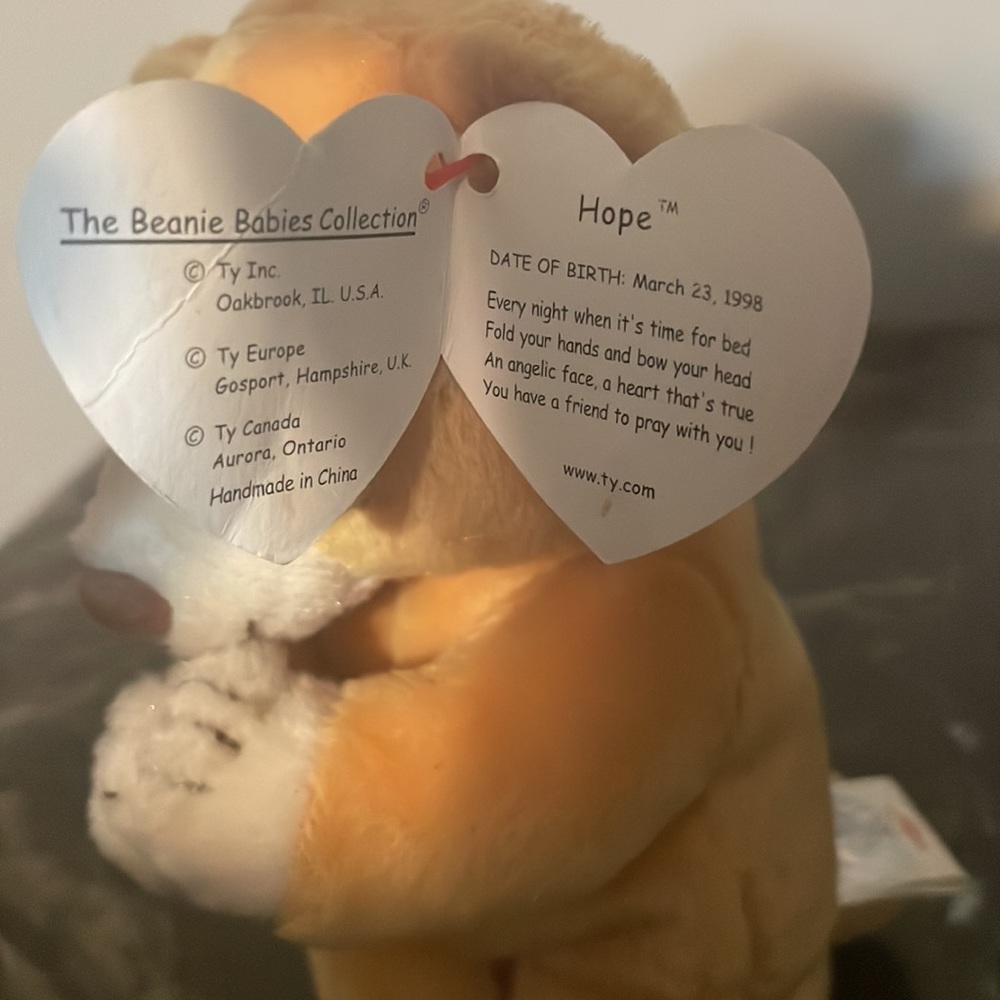 Vintage TY Hope Praying Beanie Baby (with tag errors ) - Picture 6 of 8